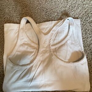 White Lululemon tank w built in bra worn once